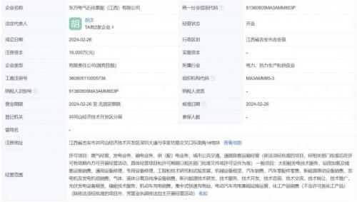 注冊(cè)資本1.6億元 東方電氣、中石化在江西成立氫能公司